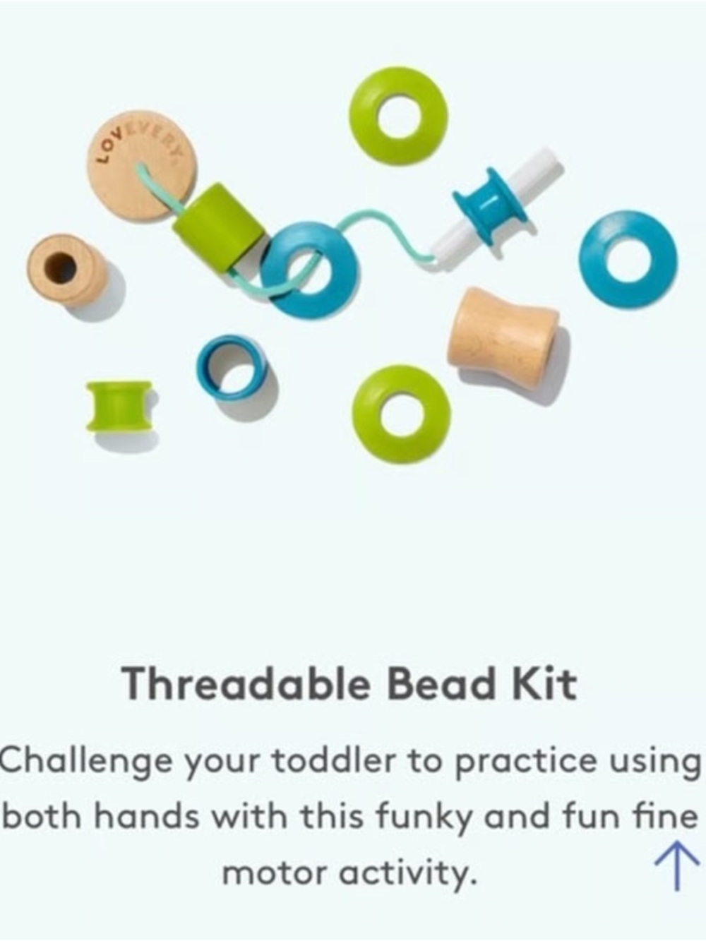 Lovevery Threadable Bead Kit for Toddlers - Blue & Green